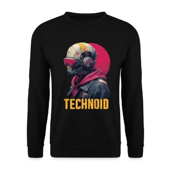 Casque Néon Technoïde - Sweat-shirt Unisexe - noir - Devant - Alina (178cm) & Michal (187cm)