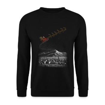 Sternen-Schlittenfahrt im Winterschnee - Unisex Pullover - Schwarz - Vorne - Alina (178cm) & Michal (187cm)
