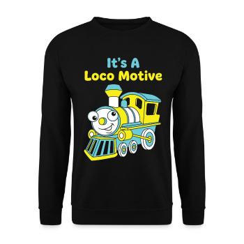 Locomotive Funny Train Jeu de mots Locomotive - Sweat-shirt Unisexe - noir - Devant - Alina (178cm) & Michal (187cm)