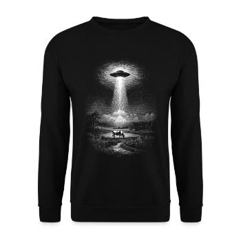 PAU - Sweat-shirt Unisexe - noir - Devant - Alina (178cm) & Michal (187cm)
