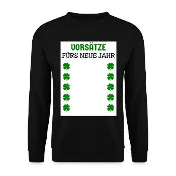 Résolutions du Nouvel An Trèfles du réveillon du Nouvel An - Sweat-shirt Unisexe - noir - Devant - Alina (178cm) & Michal (187cm)