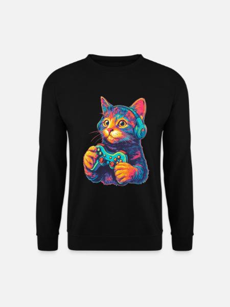 Joueur de chat drôle - Sweat-shirt Unisexe - noir
