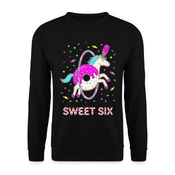Donut Licorne Sweet Six - Sweat-shirt Unisexe - noir - Devant - Alina (178cm) & Michal (187cm)
