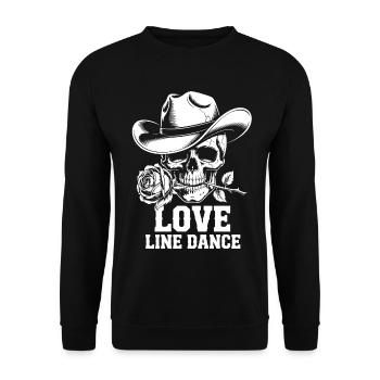 Line Dance Skull Rose - Unisex Sweatshirt - black - Front - Alina (178cm) & Michal (187cm)