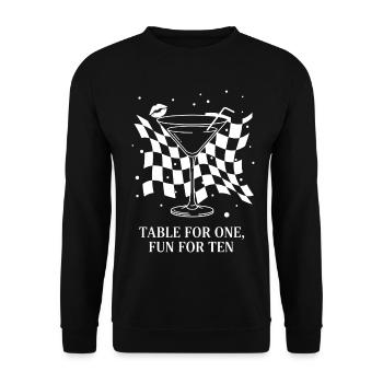 Table For One Martini Party - Unisex Sweatshirt - black - Front - Alina (178cm) & Michal (187cm)