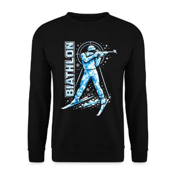 Fan de sports d’hiver avec cadeau de biathlon - Sweat-shirt Unisexe - noir - Devant - Alina (178cm) & Michal (187cm)