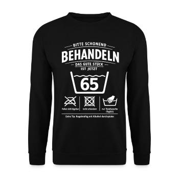 65th Birthday Treat Gently Speed Limit - Unisex Sweatshirt - black - Front - Alina (178cm) & Michal (187cm)