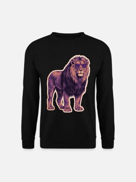 Cool lion with sunglasses - Unisex Sweatshirt - black