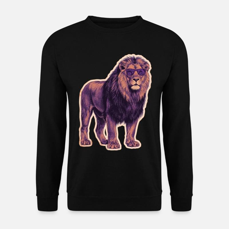 Cool lion with sunglasses - Unisex Sweatshirt - black