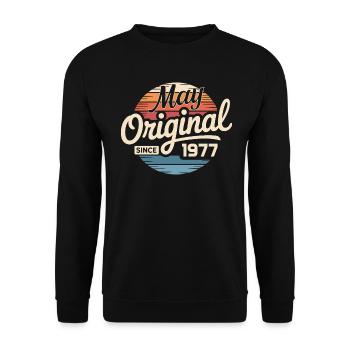 Légendaire depuis mai 1977 – Retro Vintage 1977 - Sweat-shirt Unisexe - noir - Devant - Alina (178cm) & Michal (187cm)