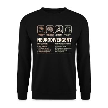 Faits sur les neurodivergents Conception de la neurodiversité - Sweat-shirt Unisexe - noir - Devant - Alina (178cm) & Michal (187cm)
