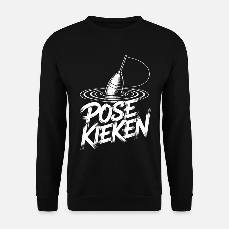 Fischen Pose Humor - Unisex Pullover - Schwarz