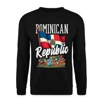 Drapeau de la République dominicaine Dom Rep Pride - Sweat-shirt Unisexe - noir - Devant - Alina (178cm) & Michal (187cm)