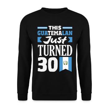 Guatemala Flag T-Shirt Pride & Home Chapín - Unisex Sweatshirt - black - Front - Alina (178cm) & Michal (187cm)