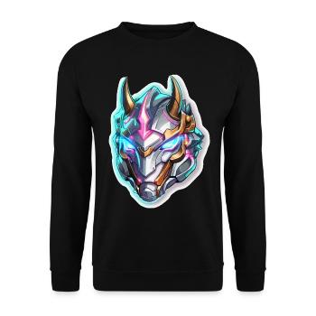 Casque de Dragon Néon - Sweat-shirt Unisexe - noir - Devant - Alina (178cm) & Michal (187cm)