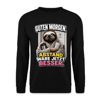 Abstand Wäre Jetzt Besser - Unisex Pullover - Schwarz - Vorne - Alina (178cm) & Michal (187cm)