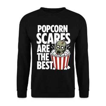 Popcorn Scares Horror Design - Unisex Sweatshirt - black - Front - Alina (178cm) & Michal (187cm)