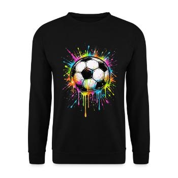Ballon de Foot Splash Couleur | Style Graffiti - Sweat-shirt Unisexe - noir - Devant - Alina (178cm) & Michal (187cm)