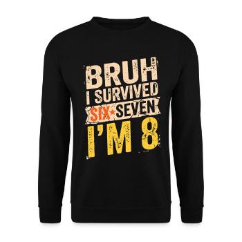 Birthday 8 Year Old Toddler Boy Funny Gift - Unisex Sweatshirt - black - Front - Alina (178cm) & Michal (187cm)