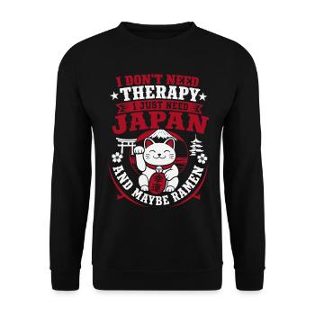 I Don't Need Therapy I Just Need Japan - Unisex Pullover - Schwarz - Vorne - Alina (178cm) & Michal (187cm)