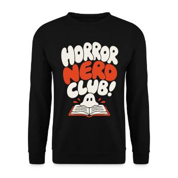 Horror Nerd Club Ghost - Unisex Sweatshirt - black - Front - Alina (178cm) & Michal (187cm)