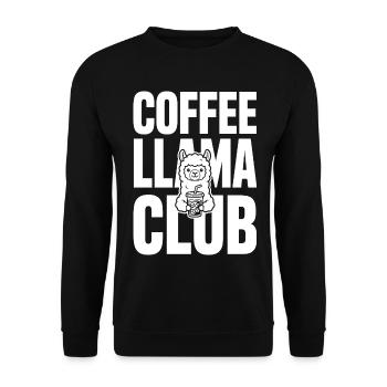 Coffee Llama Club – Iced Coffee - Unisex Sweatshirt - black - Front - Alina (178cm) & Michal (187cm)