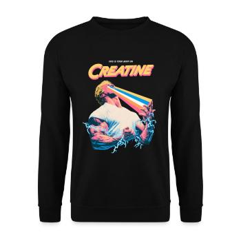Creatine Beam Pop Art - Unisex Pullover - Schwarz - Vorne - Alina (178cm) & Michal (187cm)