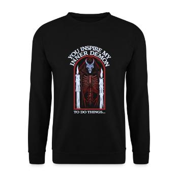 Inspre my demon - Unisex Pullover - Schwarz - Vorne - Alina (178cm) & Michal (187cm)