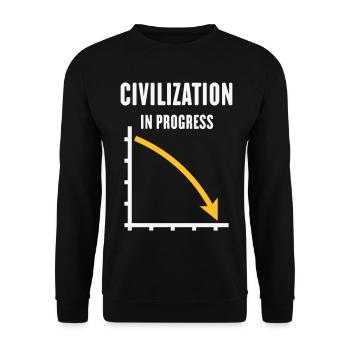 Civilization In Progress (Zivilisation POS Gold2C) - Unisex Pullover - Schwarz - Vorne - Alina (178cm) & Michal (187cm)