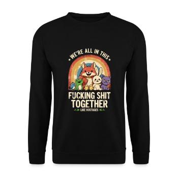 In this together.... - Unisex Pullover - Schwarz - Vorne - Alina (178cm) & Michal (187cm)