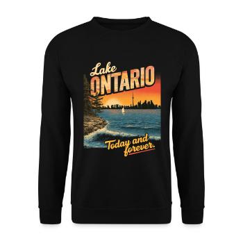 Lake Ontario - Unisex Pullover - Schwarz - Vorne - Alina (178cm) & Michal (187cm)