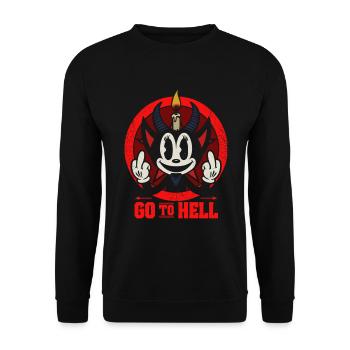 Go to hell - Unisex Pullover - Schwarz - Vorne - Alina (178cm) & Michal (187cm)
