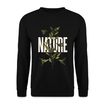 Nature leaves - Unisex Pullover - Schwarz - Vorne - Alina (178cm) & Michal (187cm)
