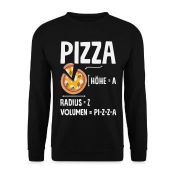 Pizza Mathematik Pi Z Za Lustiger Spruch - Unisex Pullover - Schwarz - Vorne - Alina (178cm) & Michal (187cm)