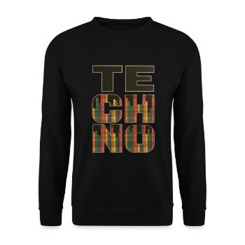 Techno - Unisex Pullover - Schwarz - Vorne - Alina (178cm) & Michal (187cm)