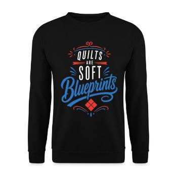 Quilten – Quilts Are Soft Blueprints - Unisex Pullover - Schwarz - Vorne - Alina (178cm) & Michal (187cm)