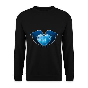 Amour de dauphin - Sweat-shirt Unisexe - noir - Devant - Alina (178cm) & Michal (187cm)