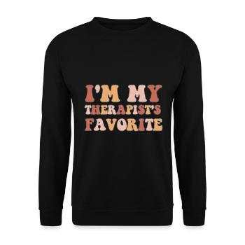 Sarcastic Therapy Saying Humor Therapist - Unisex Sweatshirt - black - Front - Alina (178cm) & Michal (187cm)