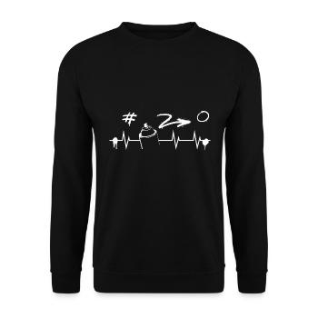 Graffiti Heartbeat - Unisex Pullover - Schwarz - Vorne - Alina (178cm) & Michal (187cm)