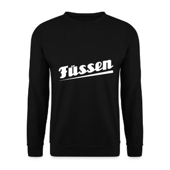 Füssen - Textdesign mit Stadtnamen - Unisex Pullover - Schwarz - Vorne - Alina (178cm) & Michal (187cm)