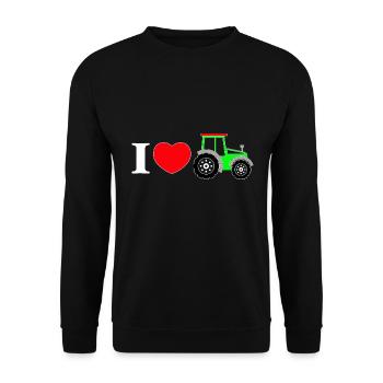 I love my tractor - Unisex Sweatshirt - black - Front - Alina (178cm) & Michal (187cm)