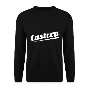 Castrop - Textdesign mit Stadtnamen - Unisex Pullover - Schwarz - Vorne - Alina (178cm) & Michal (187cm)