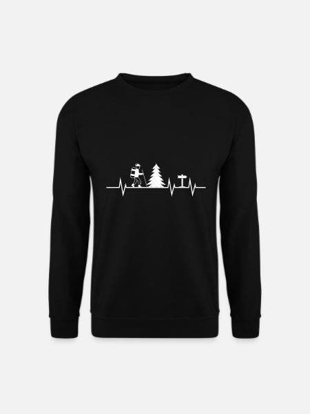 Heartbeat of Hiking - Unisex Pullover - Schwarz