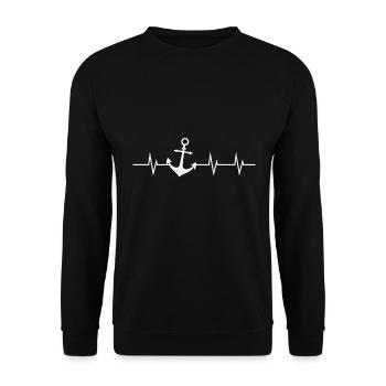 Anchor in my heartbeat - Unisex Sweatshirt - black - Front - Alina (178cm) & Michal (187cm)