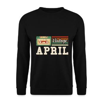 48ème anniversaire Avril Millésime 1975 Millésime - Sweat-shirt Unisexe - noir - Devant - Alina (178cm) & Michal (187cm)