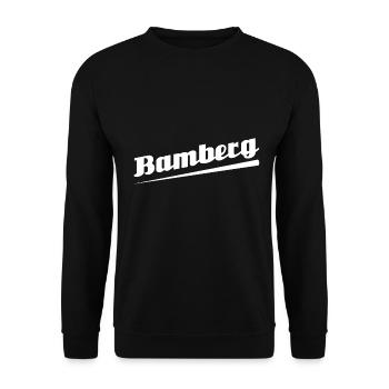 Bamberg - Textdesign mit Stadtnamen - Unisex Pullover - Schwarz - Vorne - Alina (178cm) & Michal (187cm)
