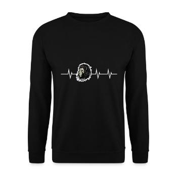 Battement de cœur d’un lion - Sweat-shirt Unisexe - noir - Devant - Alina (178cm) & Michal (187cm)