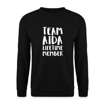 Team Aida Lifetime Member - Unisex Pullover - Schwarz - Vorne - Alina (178cm) & Michal (187cm)