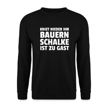 Kniet Nieder Ihr Bauern Schalke Ist Zu Gast - Unisex Pullover - Schwarz - Vorne - Alina (178cm) & Michal (187cm)