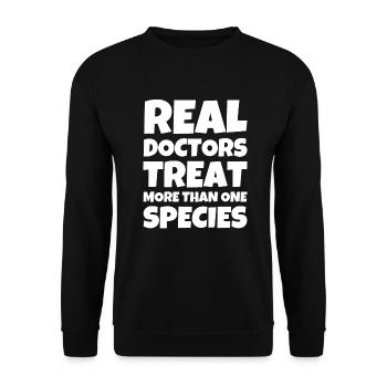 De vrais médecins traitent plus d'une espèce - Sweat-shirt Unisexe - noir - Devant - Alina (178cm) & Michal (187cm)